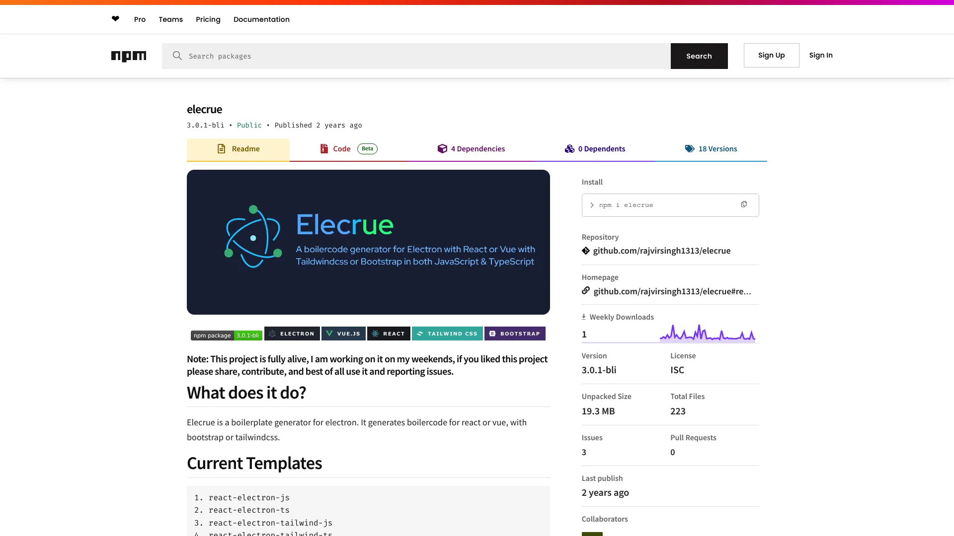 Elecrue screenshot