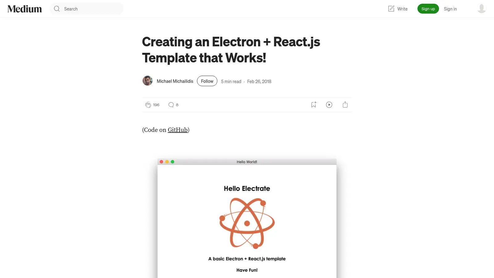 Electrate screenshot