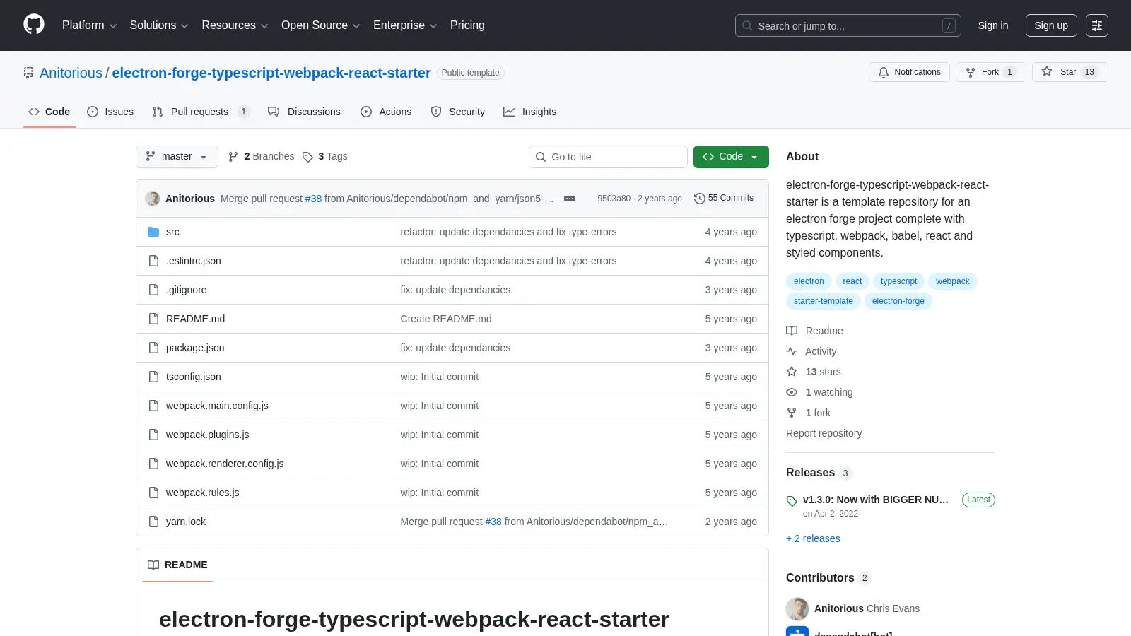 Electron Forge Typescript Webpack React Starter screenshot