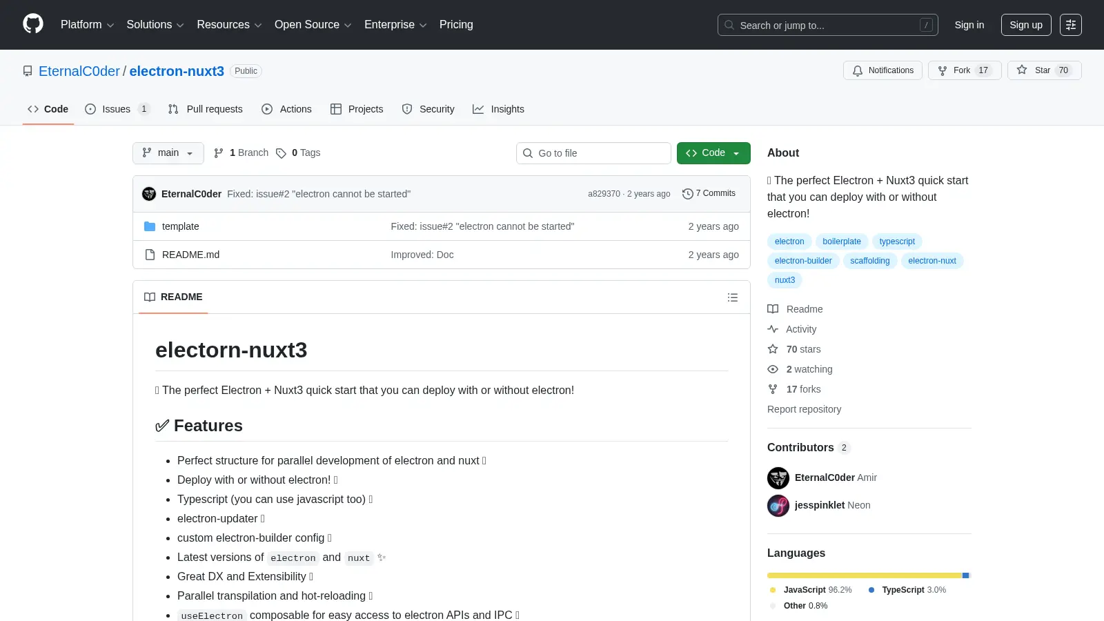 Electron Nuxt3 screenshot