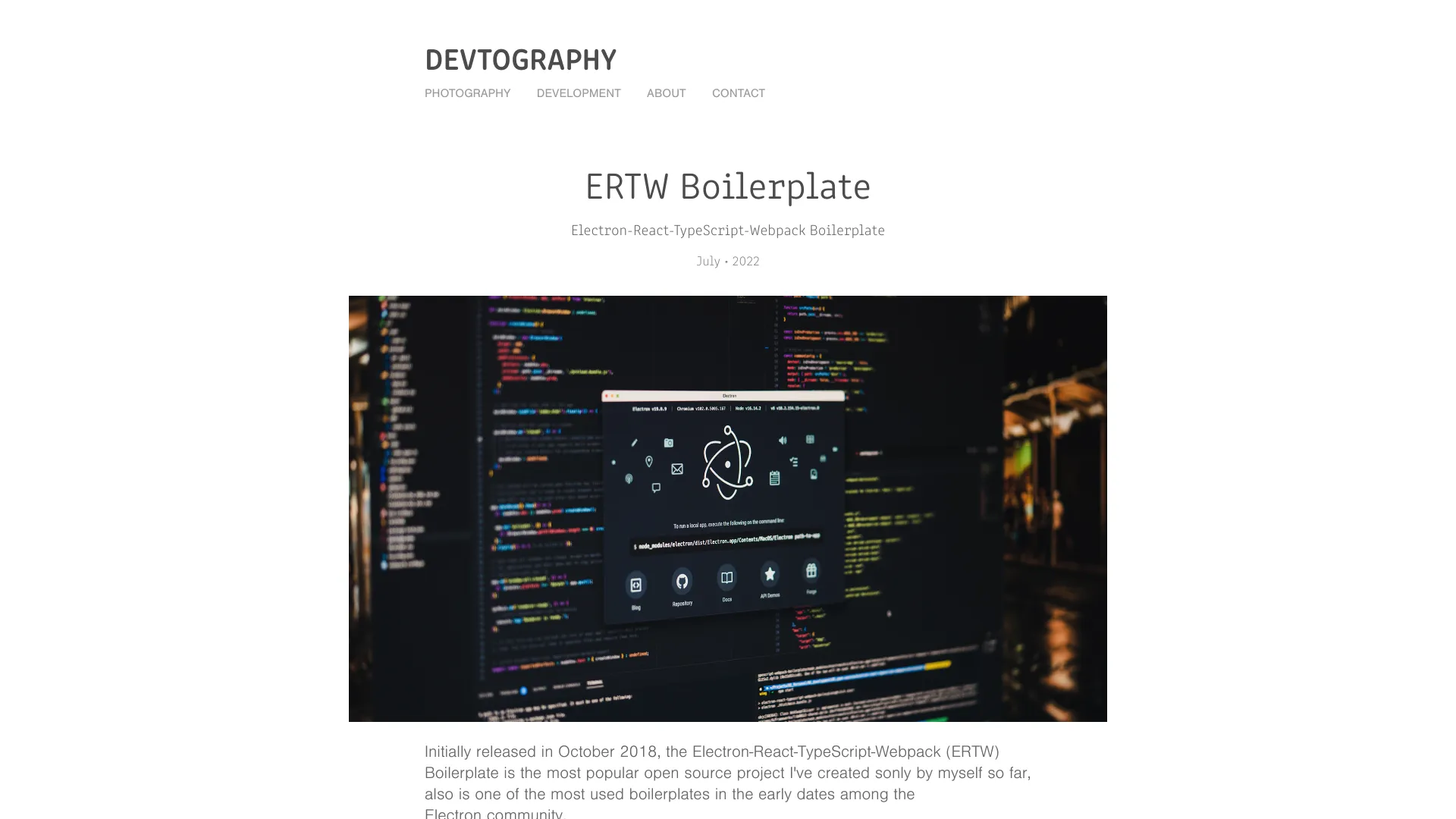 Electron React Typescript Webpack Boilerplate screenshot