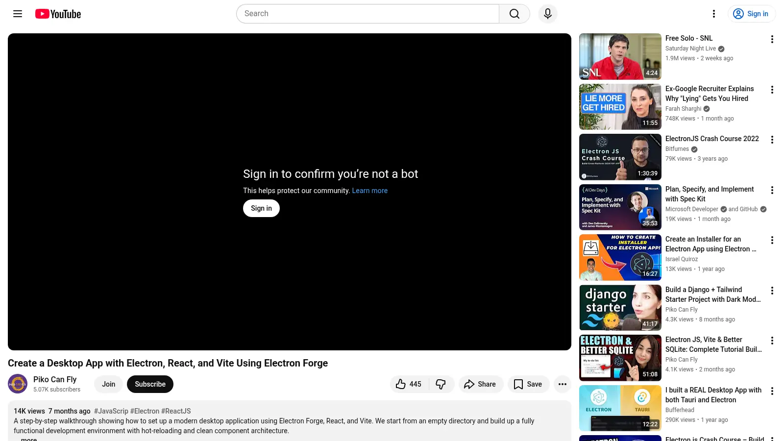 Electron React Vite Starter Project screenshot