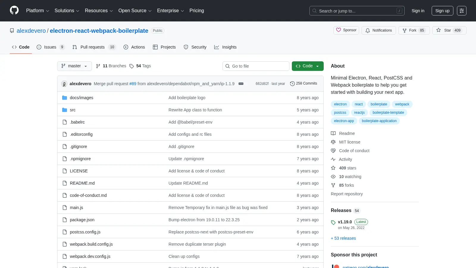 Electron React Webpack Boilerplate screenshot