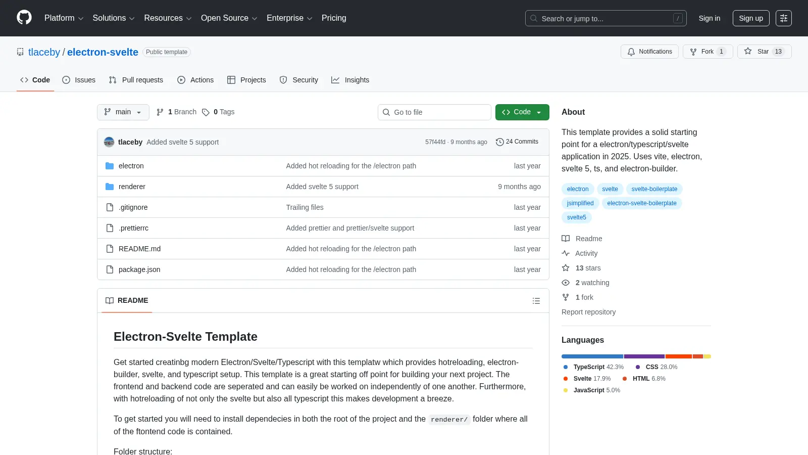 Electron Svelte screenshot