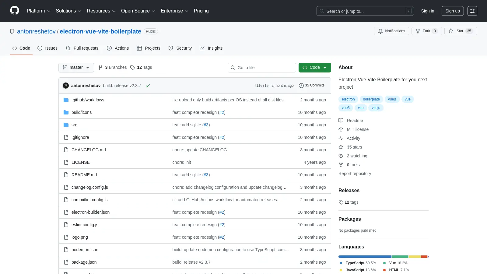 Electron Vue Vite Boilerplate screenshot