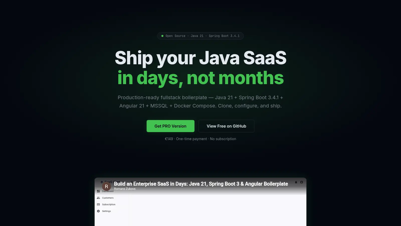 Enterprise Java SaaS Starter Kit screenshot