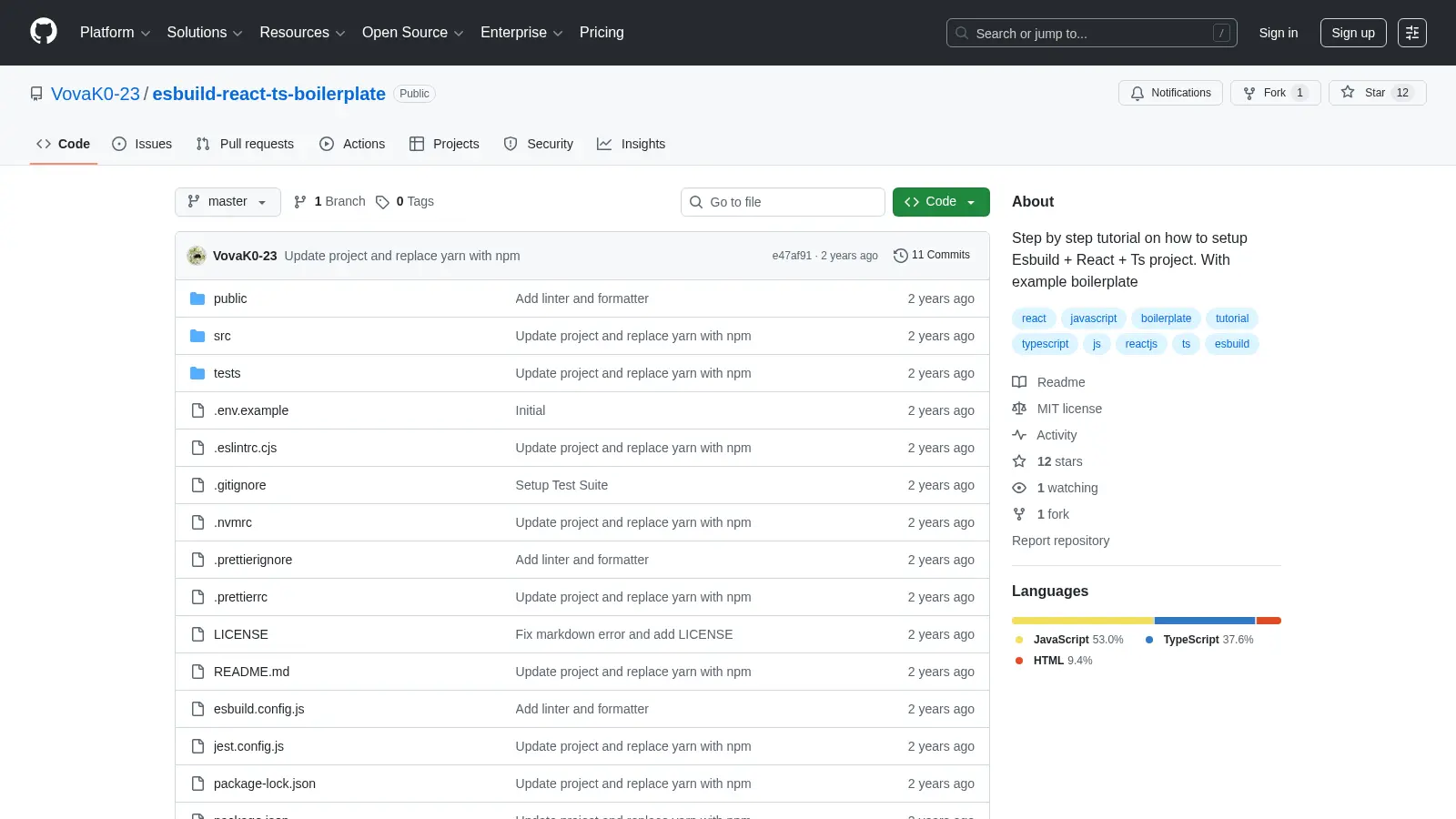 Esbuild React Ts Boilerplate screenshot
