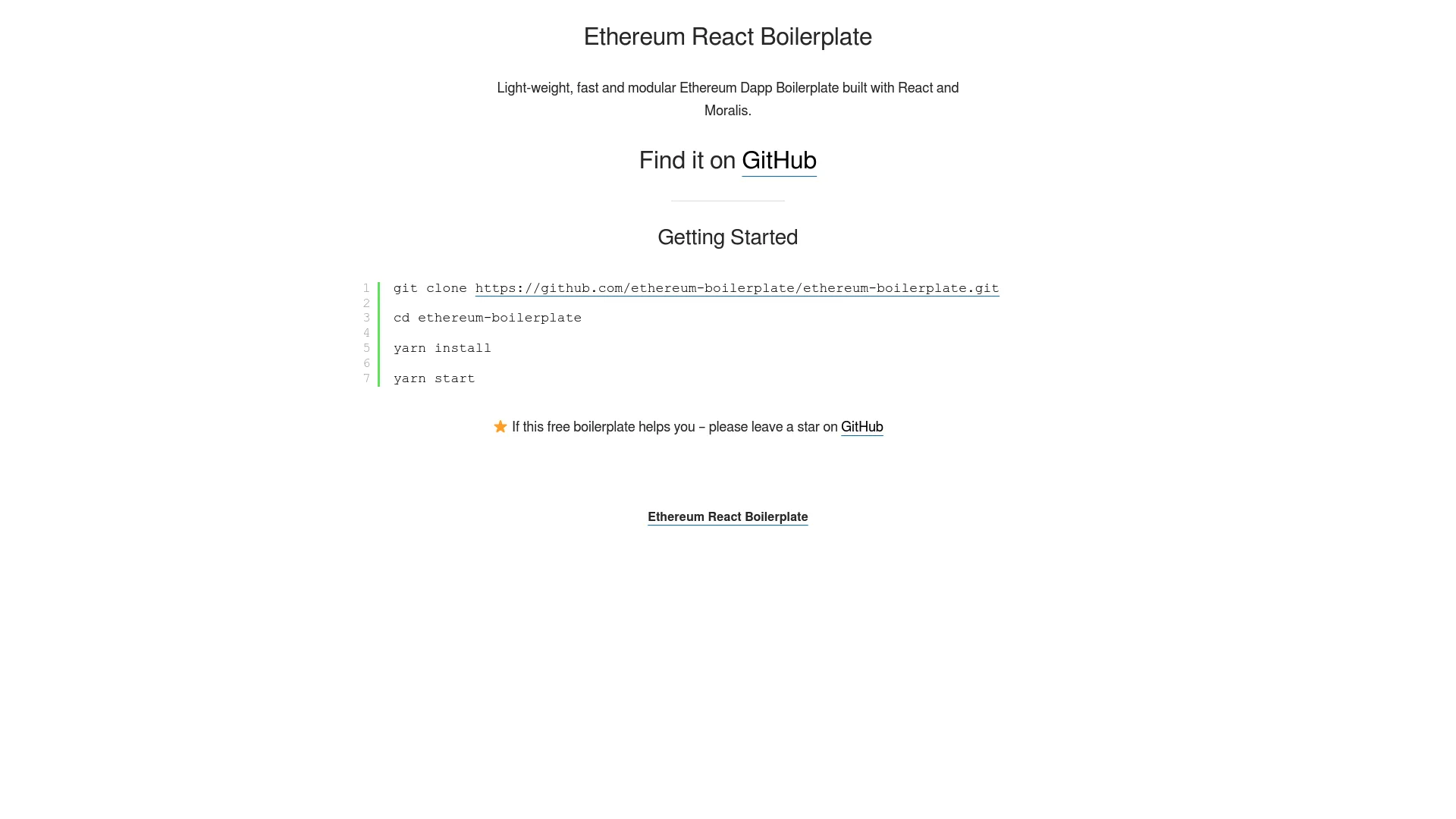 Ethereum Boilerplate screenshot