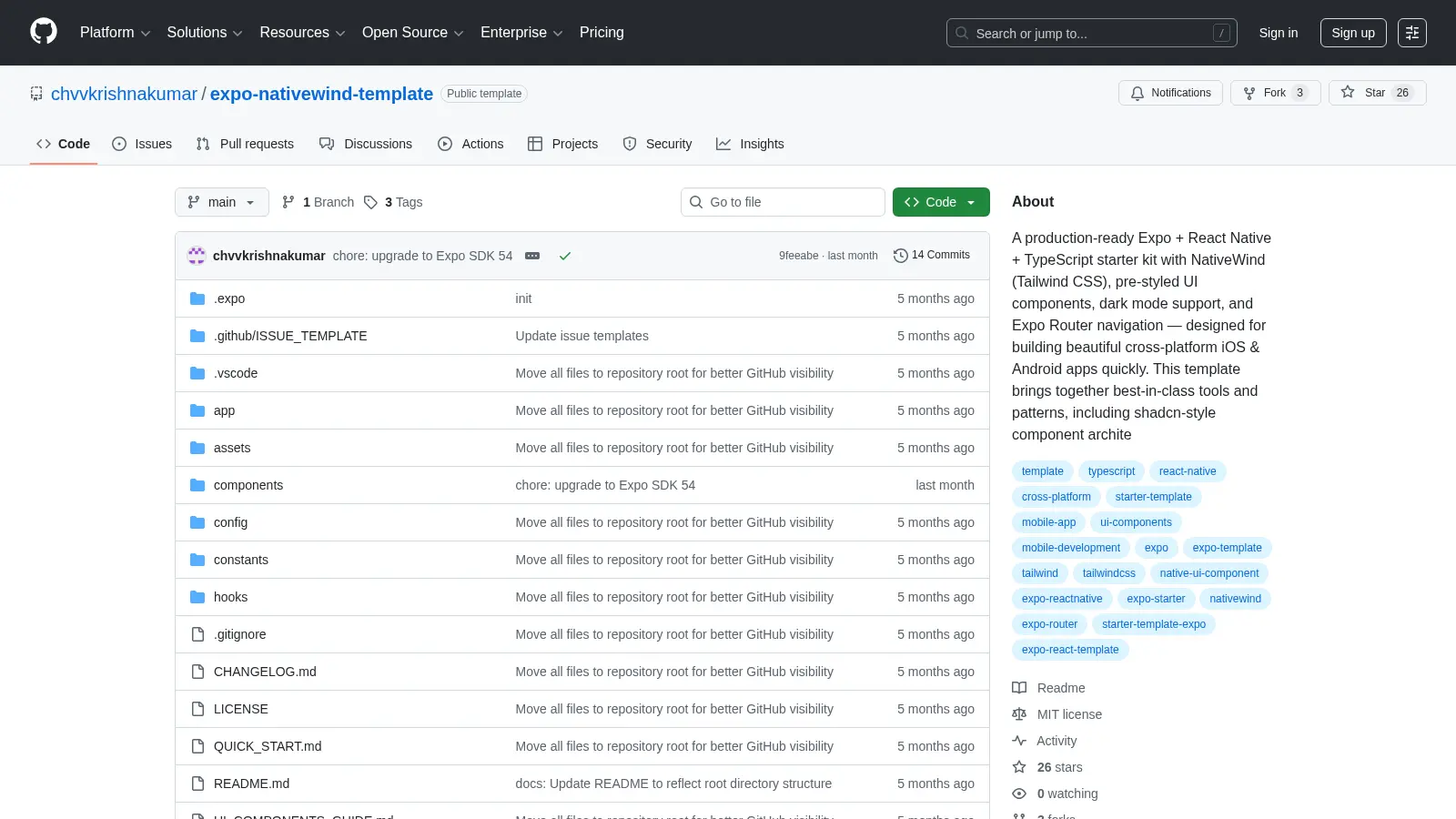 Expo Nativewind Template screenshot