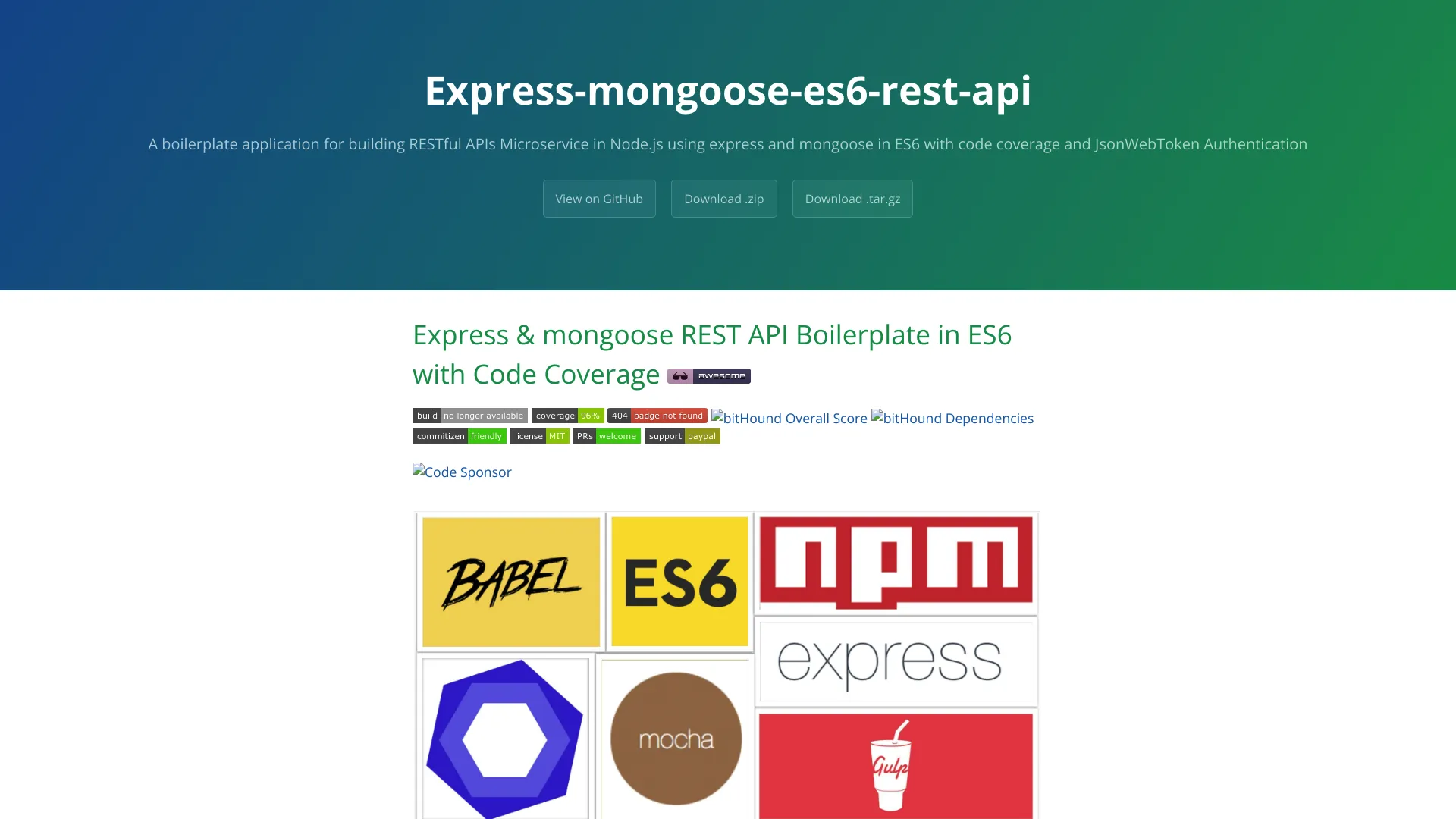 Express Mongoose Es6 Rest Api screenshot
