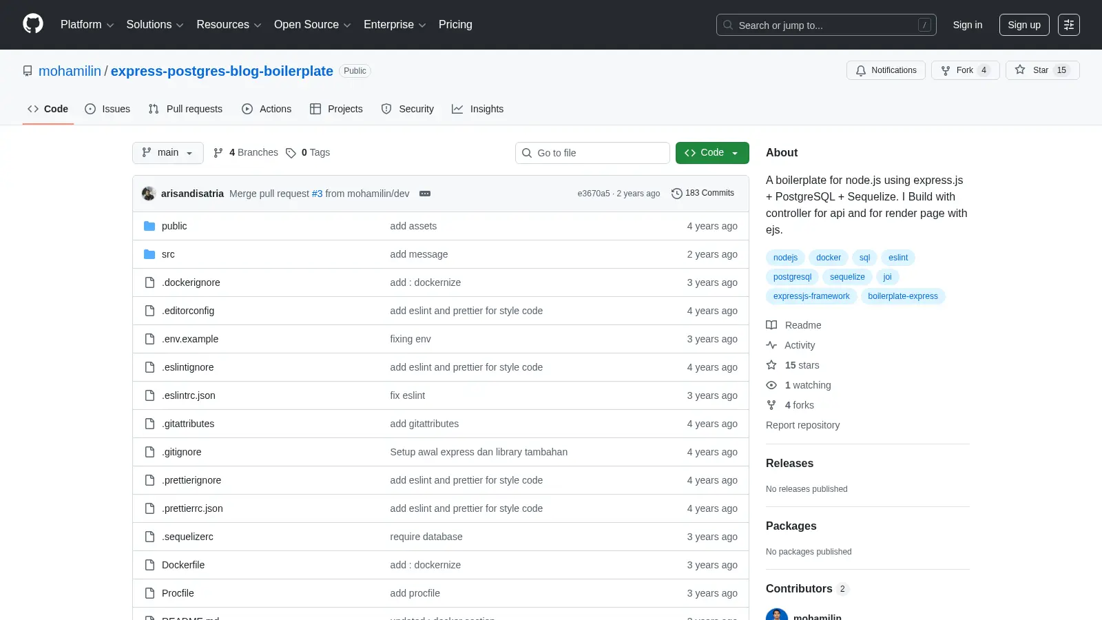 Express Postgres Blog Boilerplate screenshot