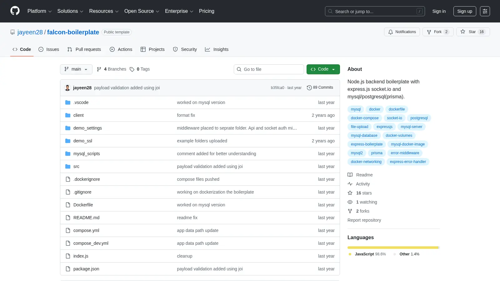 Falcon Boilerplate screenshot