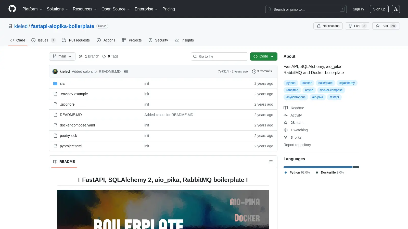 Fastapi Aiopika Boilerplate screenshot