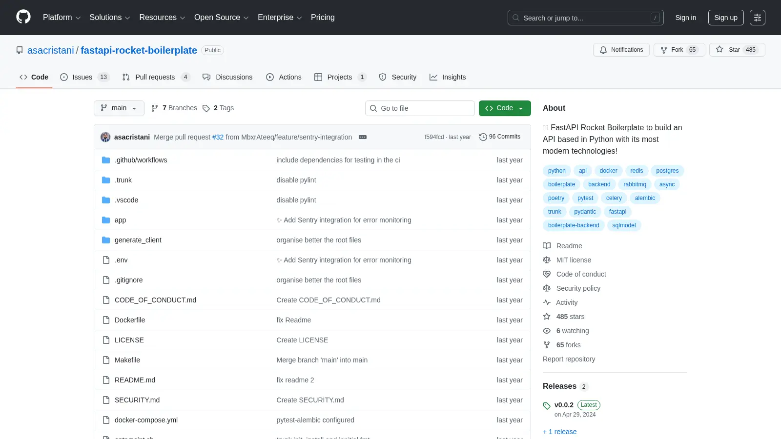 Fastapi Rocket Boilerplate screenshot