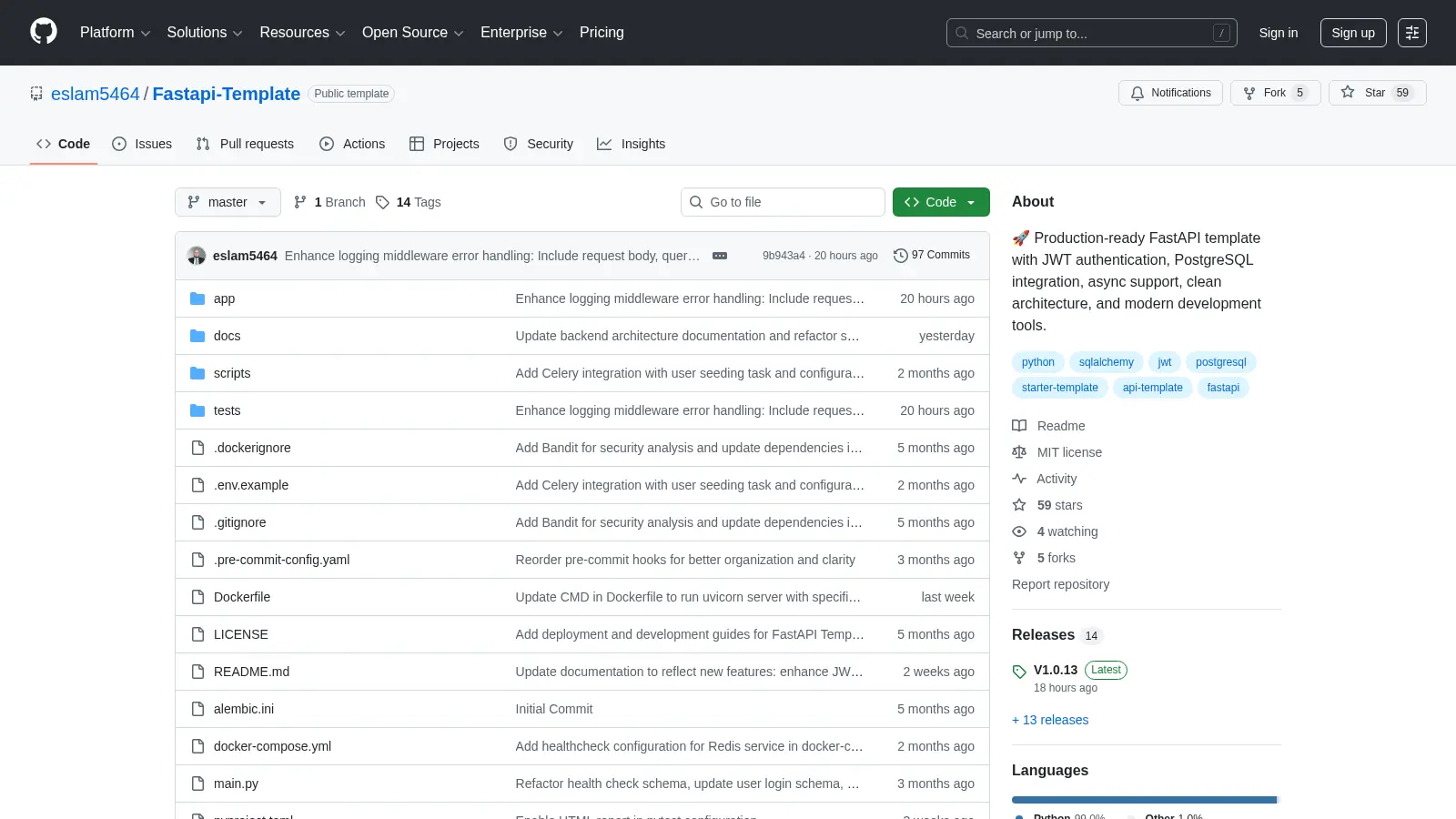 Fastapi Template 5 screenshot