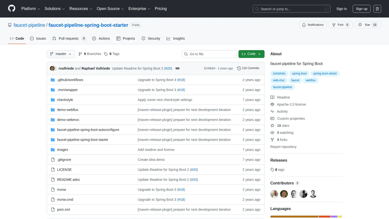 Faucet Pipeline Spring Boot Starter screenshot