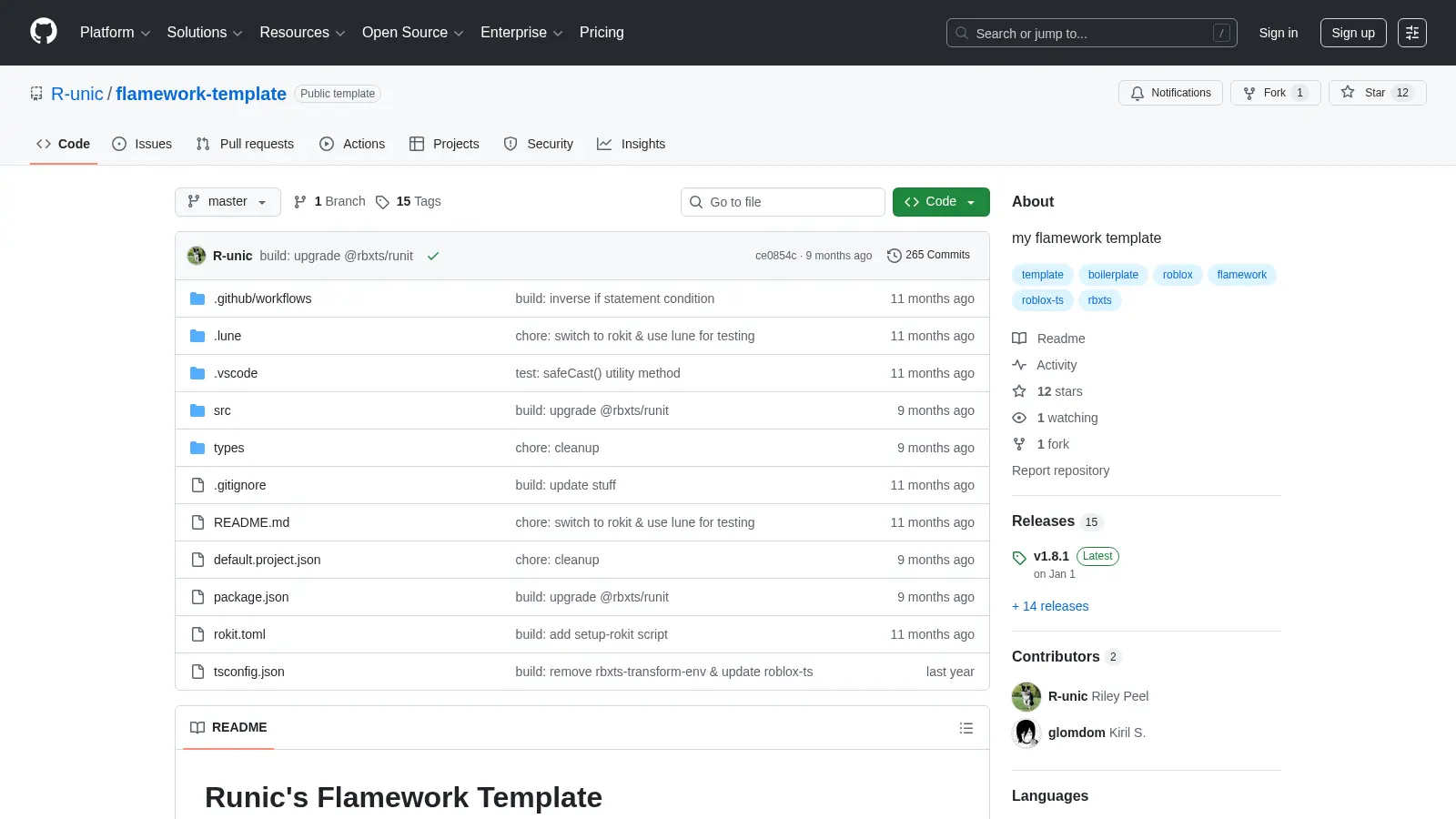 Flamework Template screenshot
