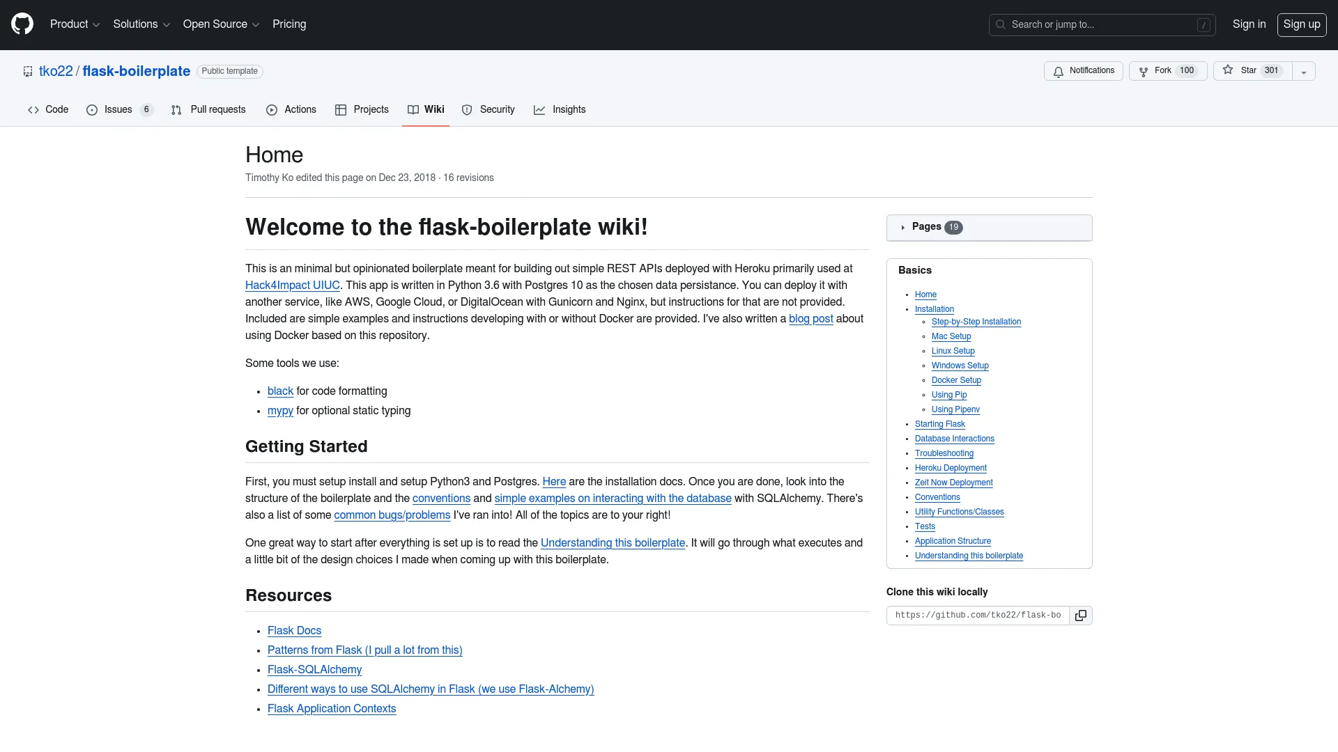 Flask Boilerplate screenshot