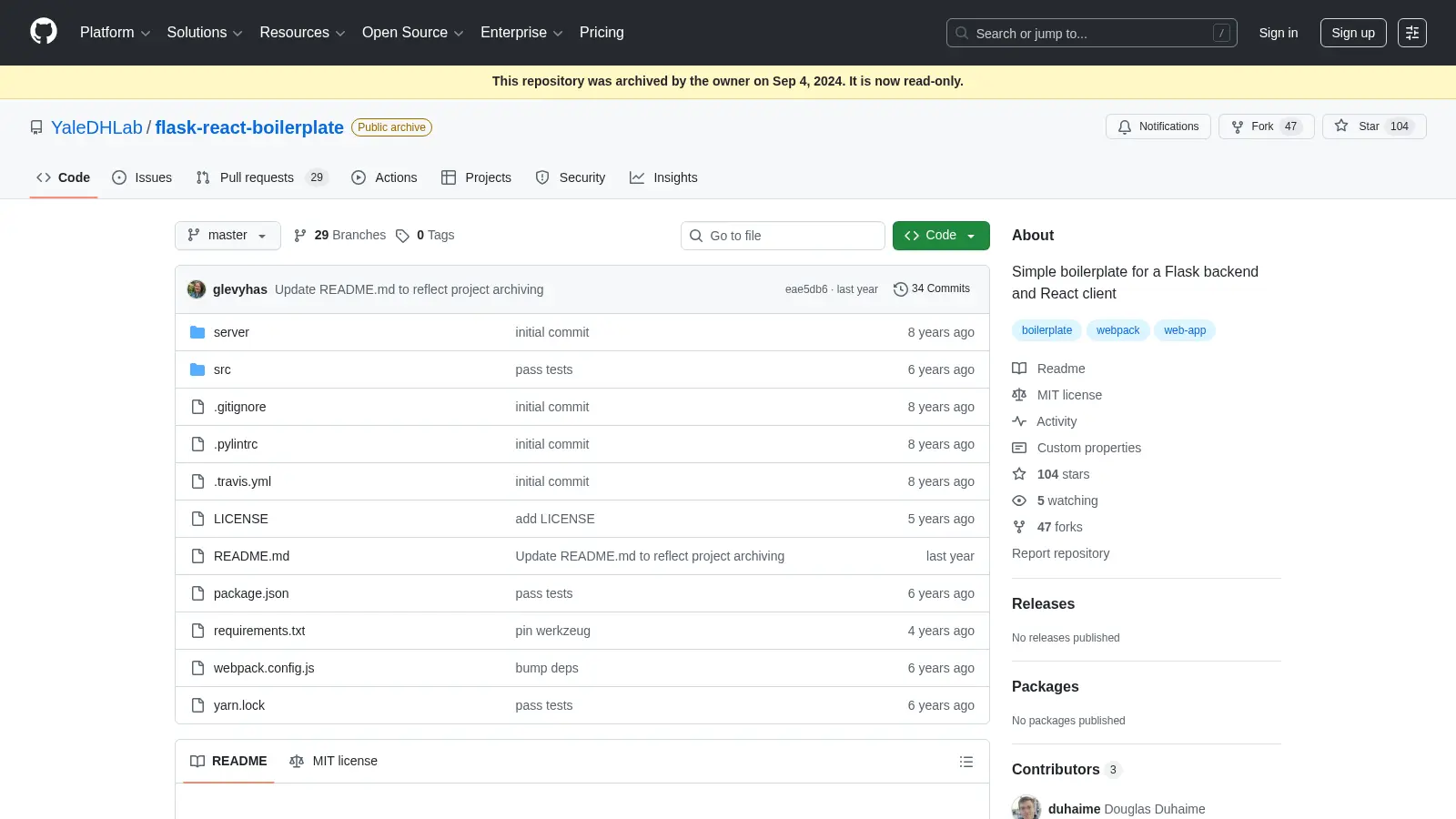 Flask React Boilerplate screenshot