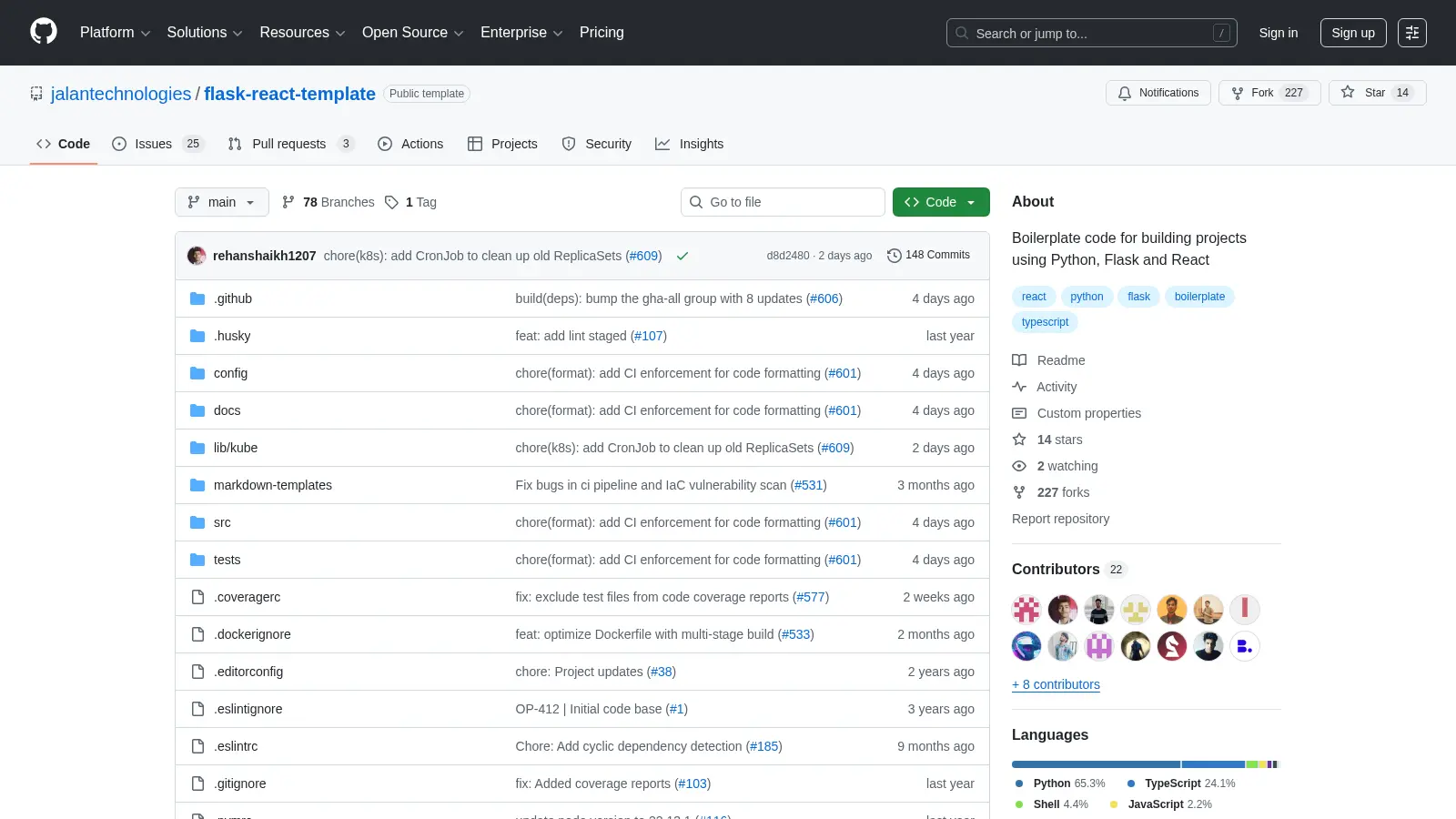Flask React Template screenshot