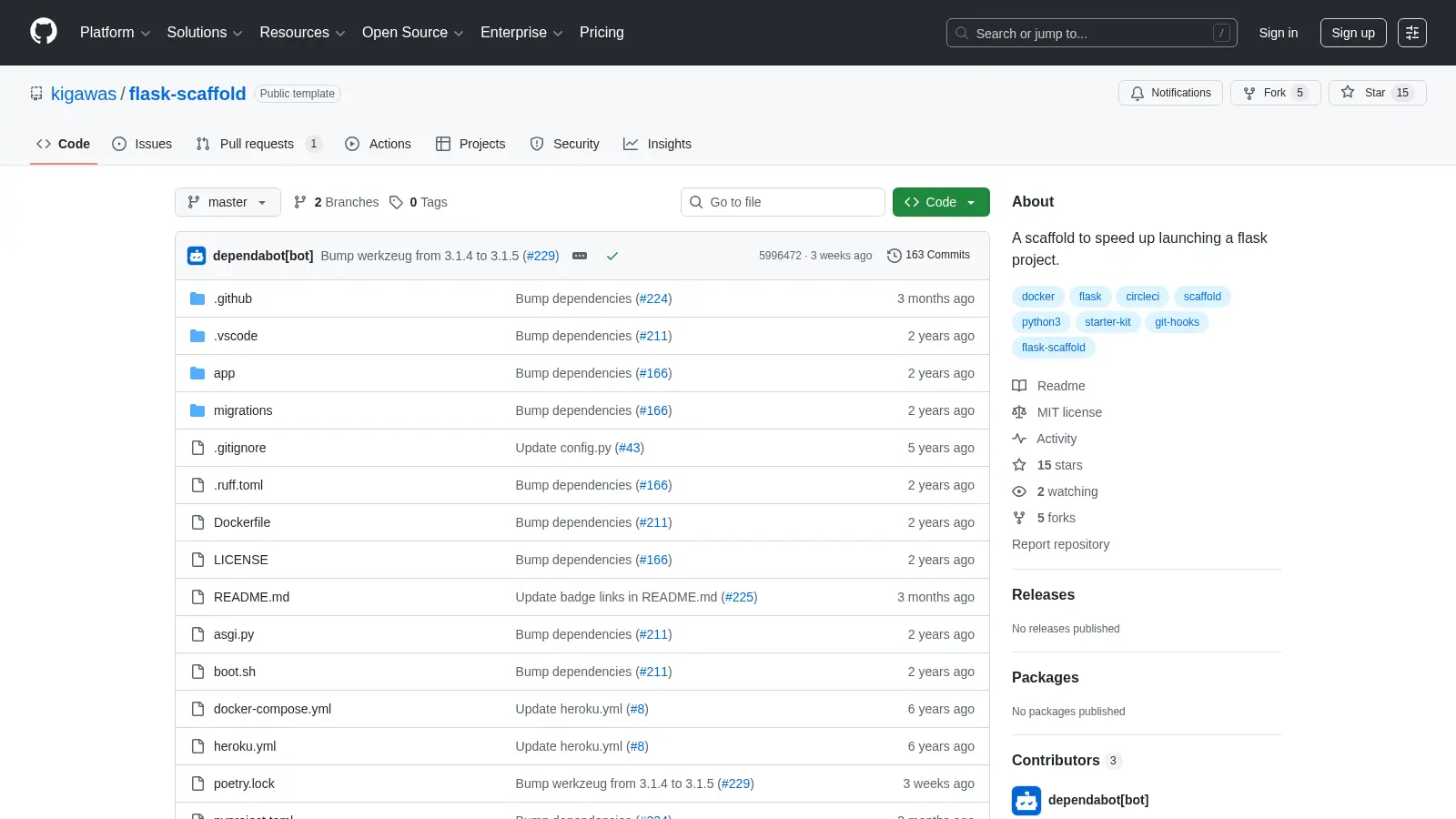 Flask Scaffold screenshot