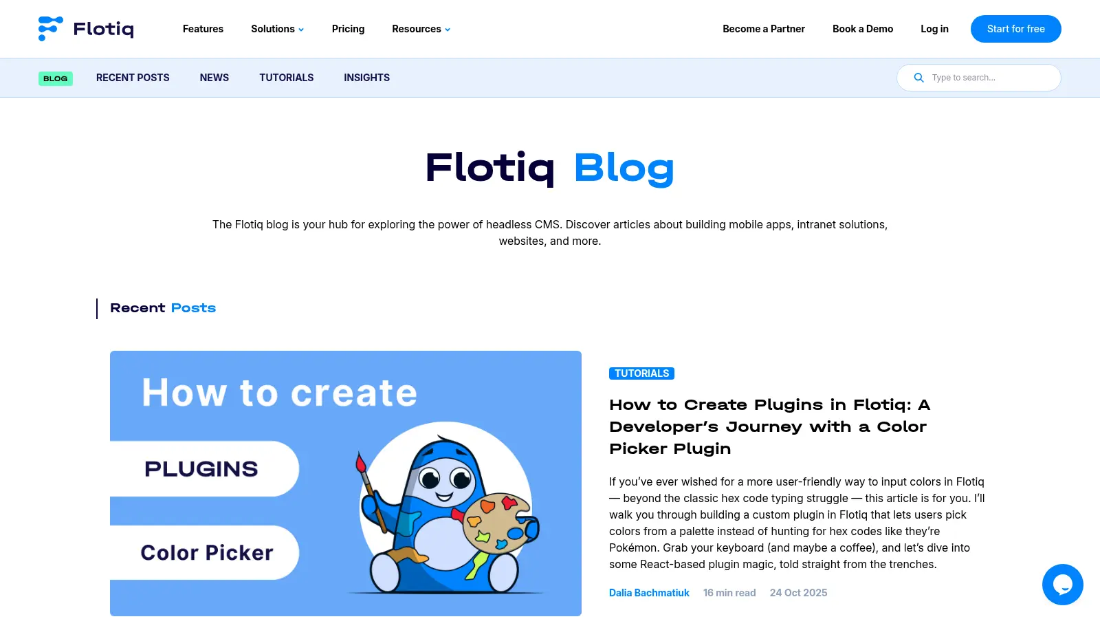 Flotiq Blog screenshot
