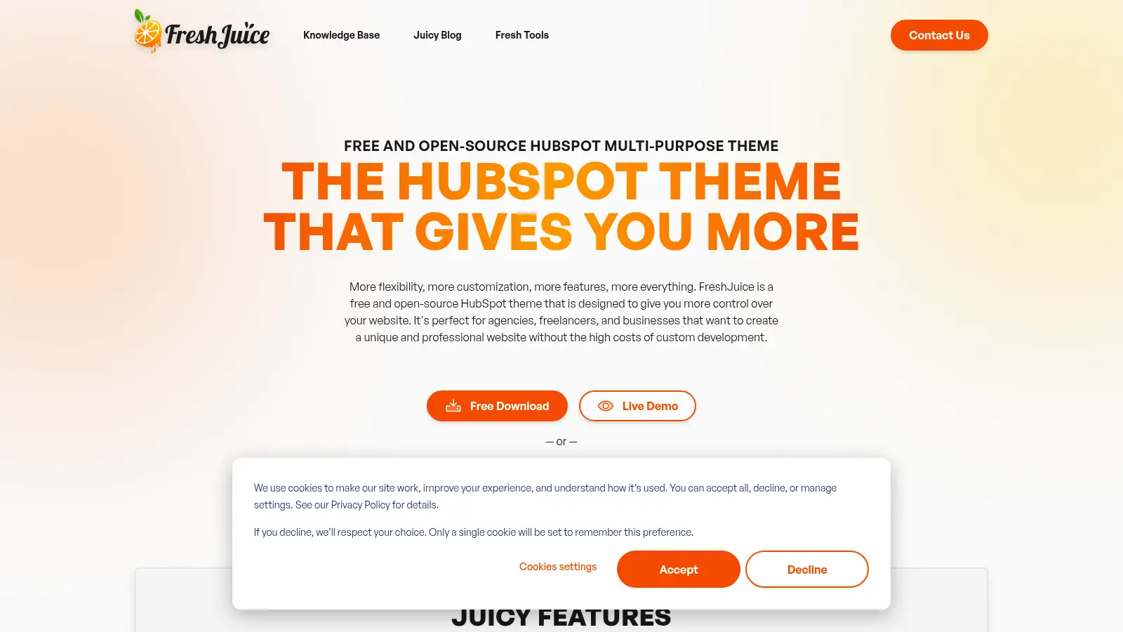Freshjuice Dev Hubspot Theme screenshot