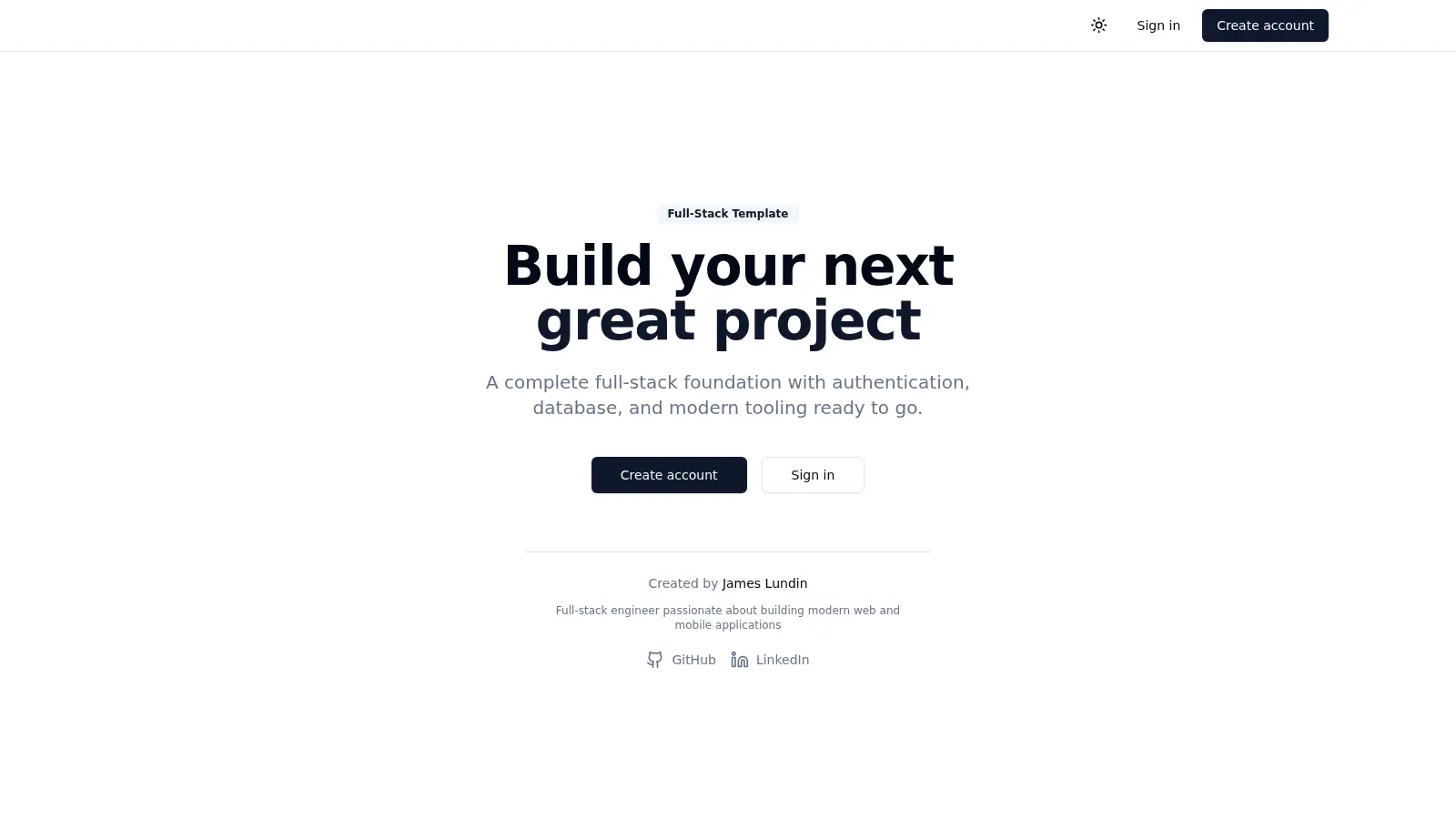 Full Stack Web And Mobile Template screenshot