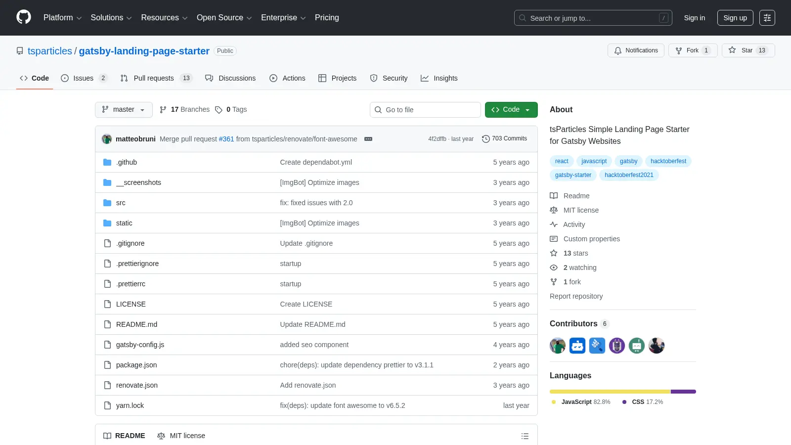 Gatsby Landing Page Starter screenshot