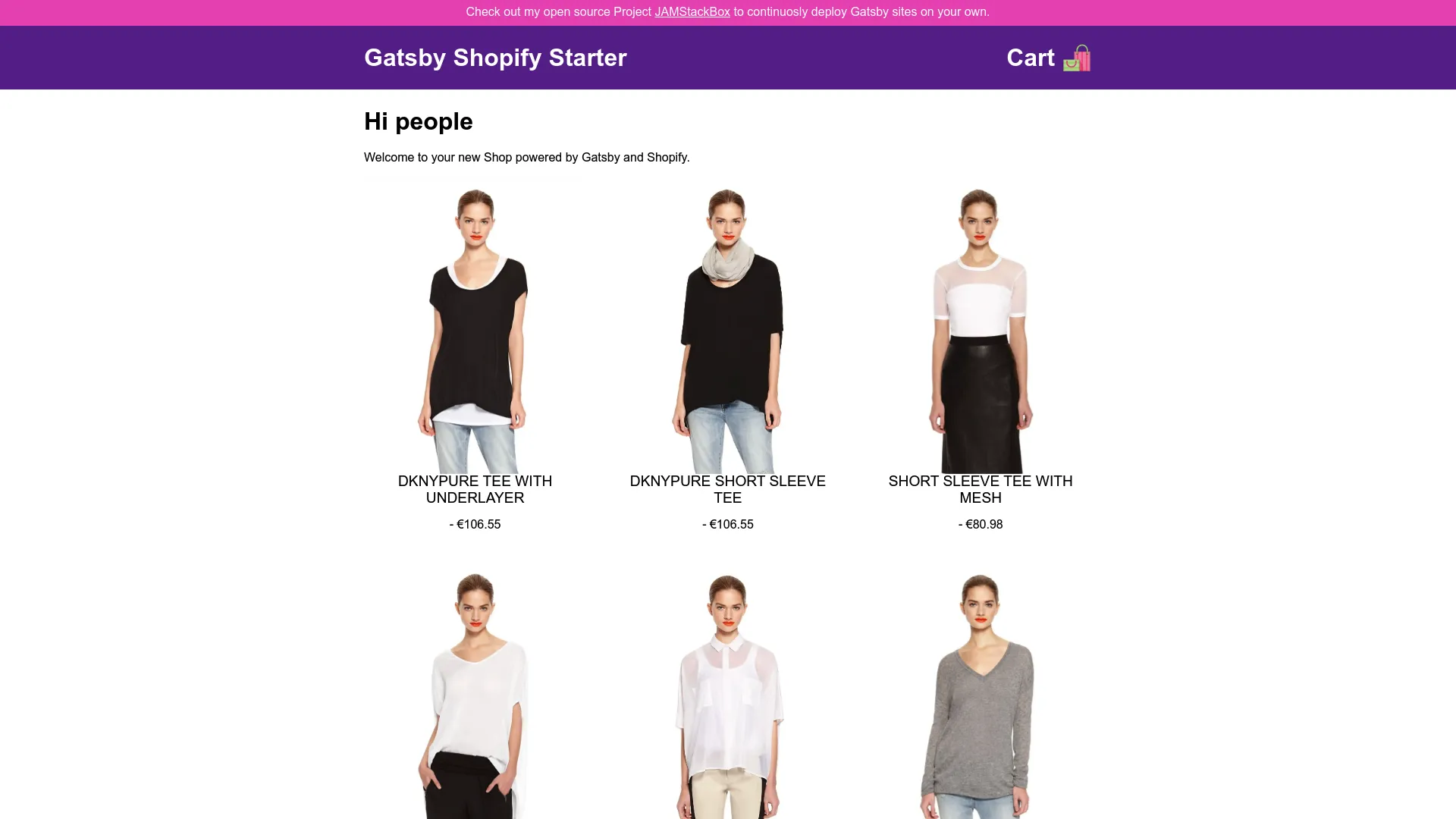Gatsby Shopify Starter screenshot