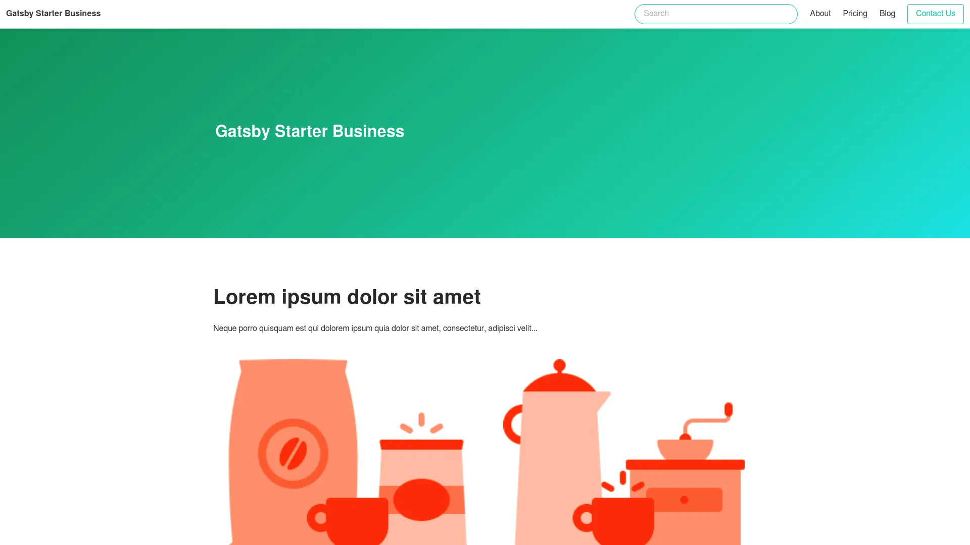 Gatsby Starter Business screenshot