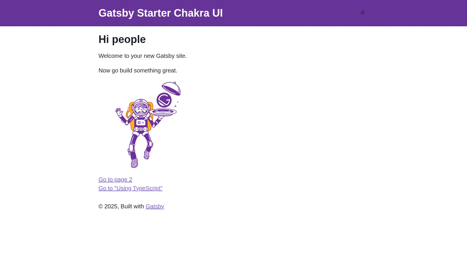 Gatsby Starter Chakra Ui screenshot