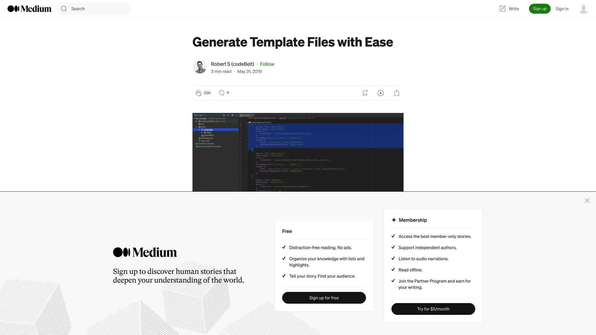 Generate Template Files screenshot