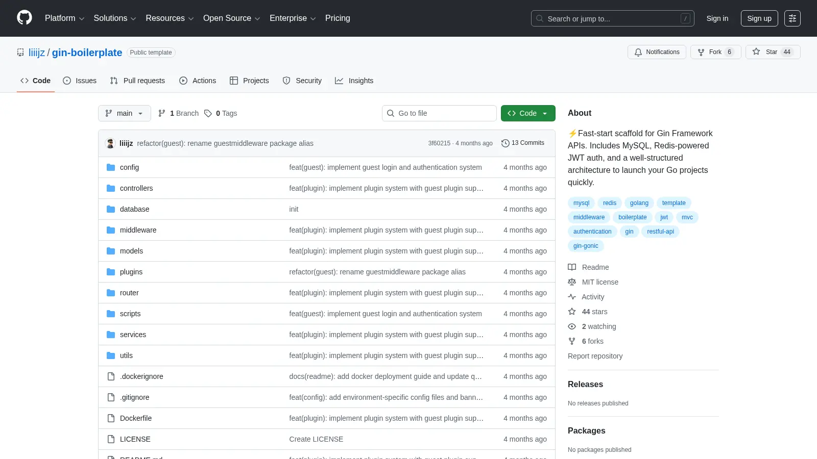 Gin Boilerplate 3 screenshot