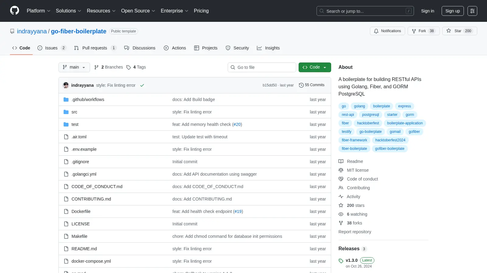 Go Fiber Boilerplate screenshot