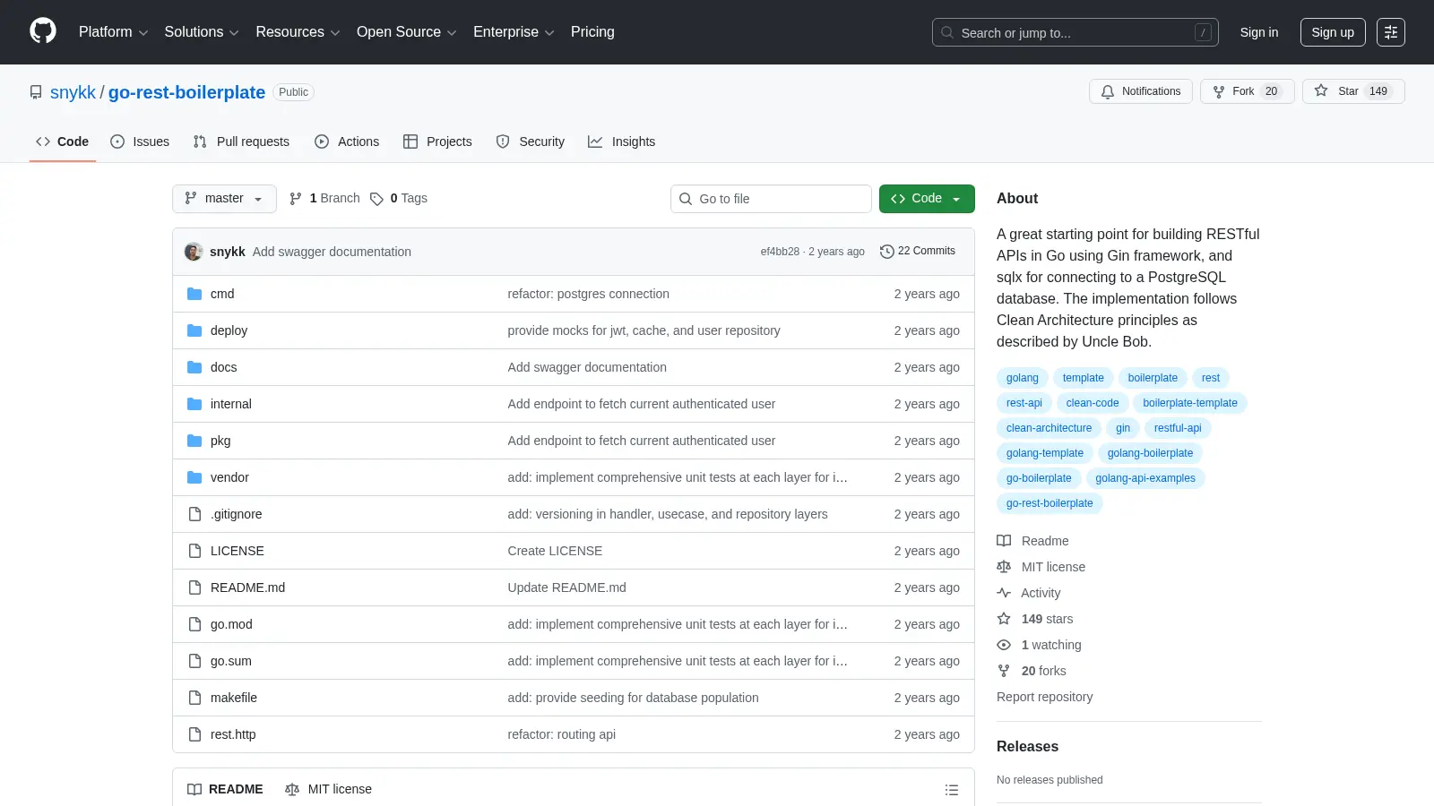 Go Rest Boilerplate screenshot