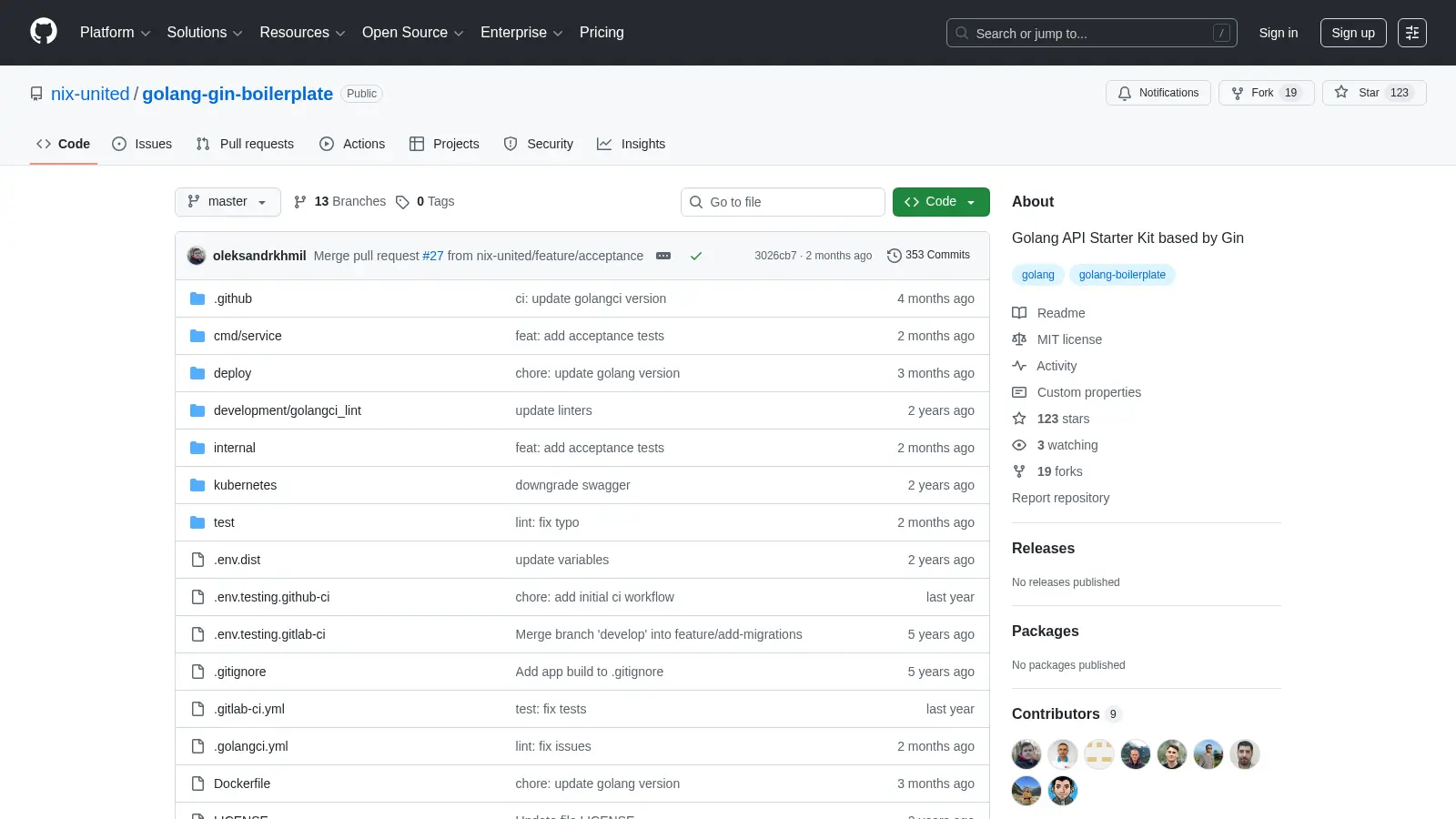 Golang Gin Boilerplate screenshot