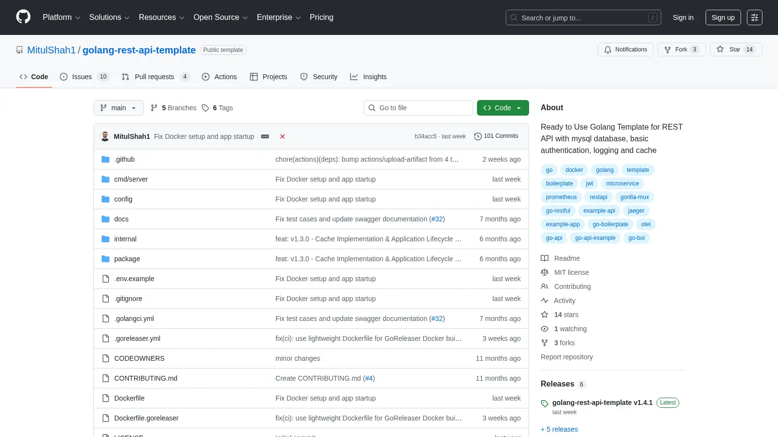 Golang Rest Api Template screenshot