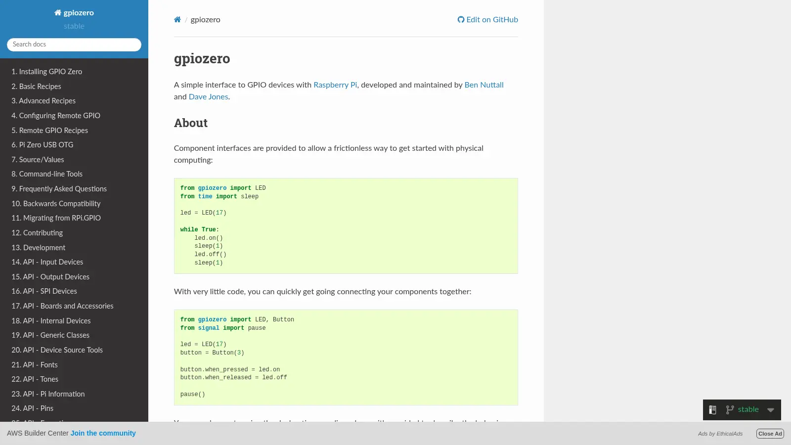 Gpiozero screenshot