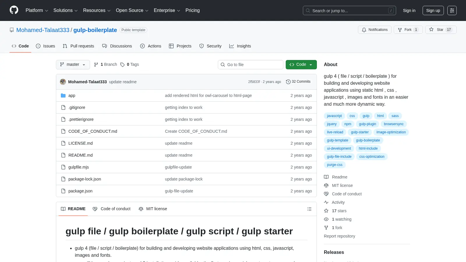 Gulp Boilerplate screenshot