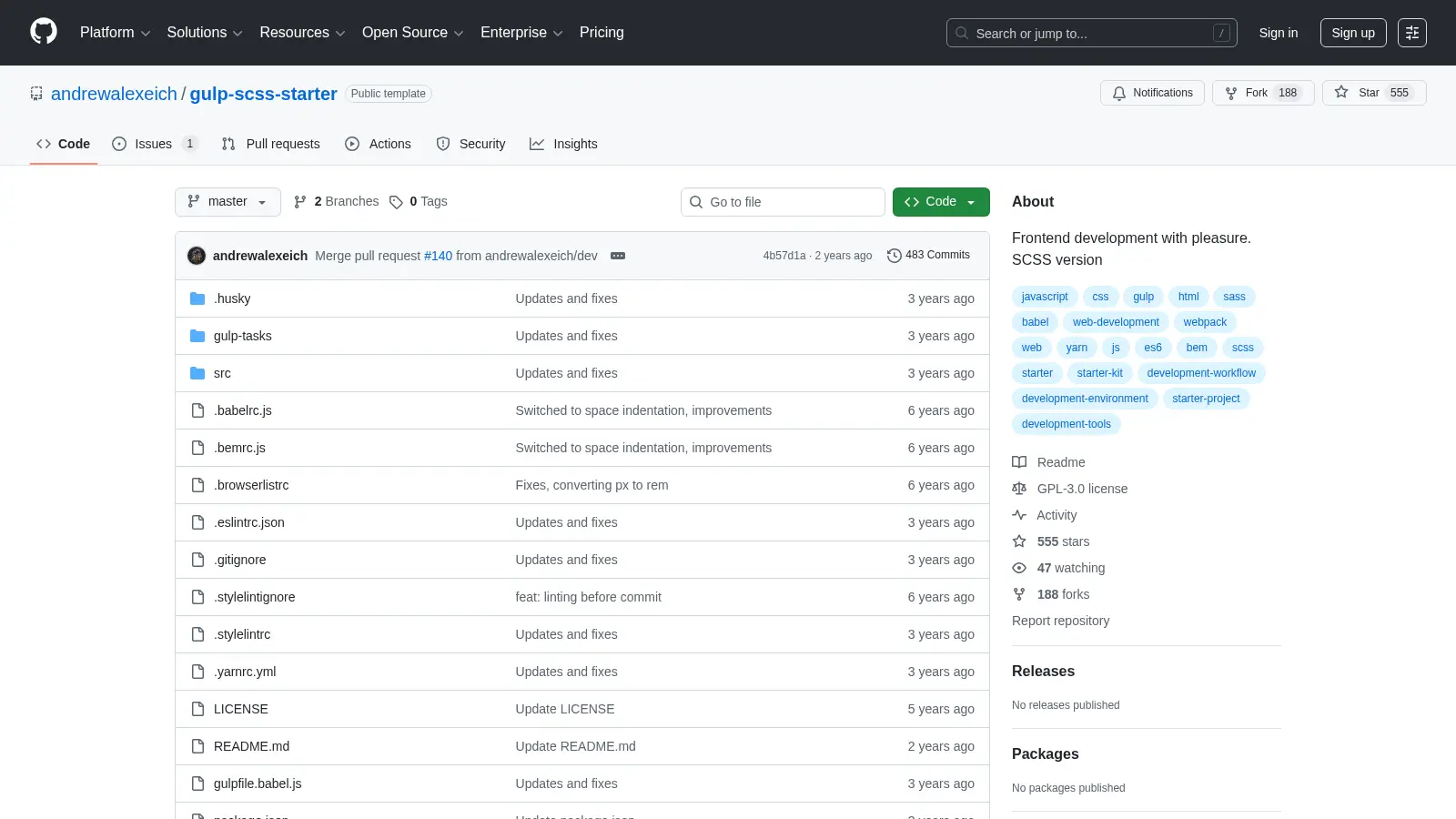 Gulp Scss Starter screenshot