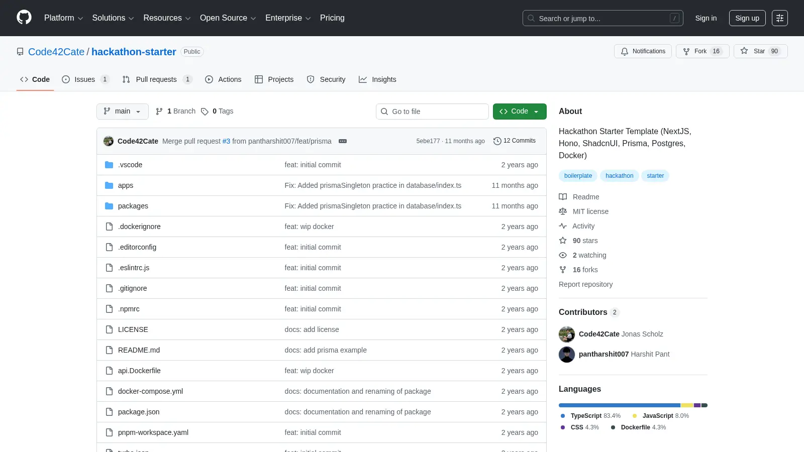Hackathon Starter screenshot