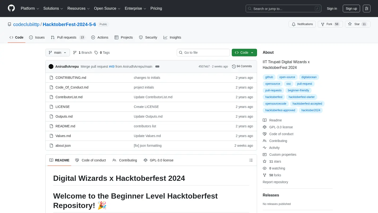 Hacktoberfest 2024 5 6 screenshot