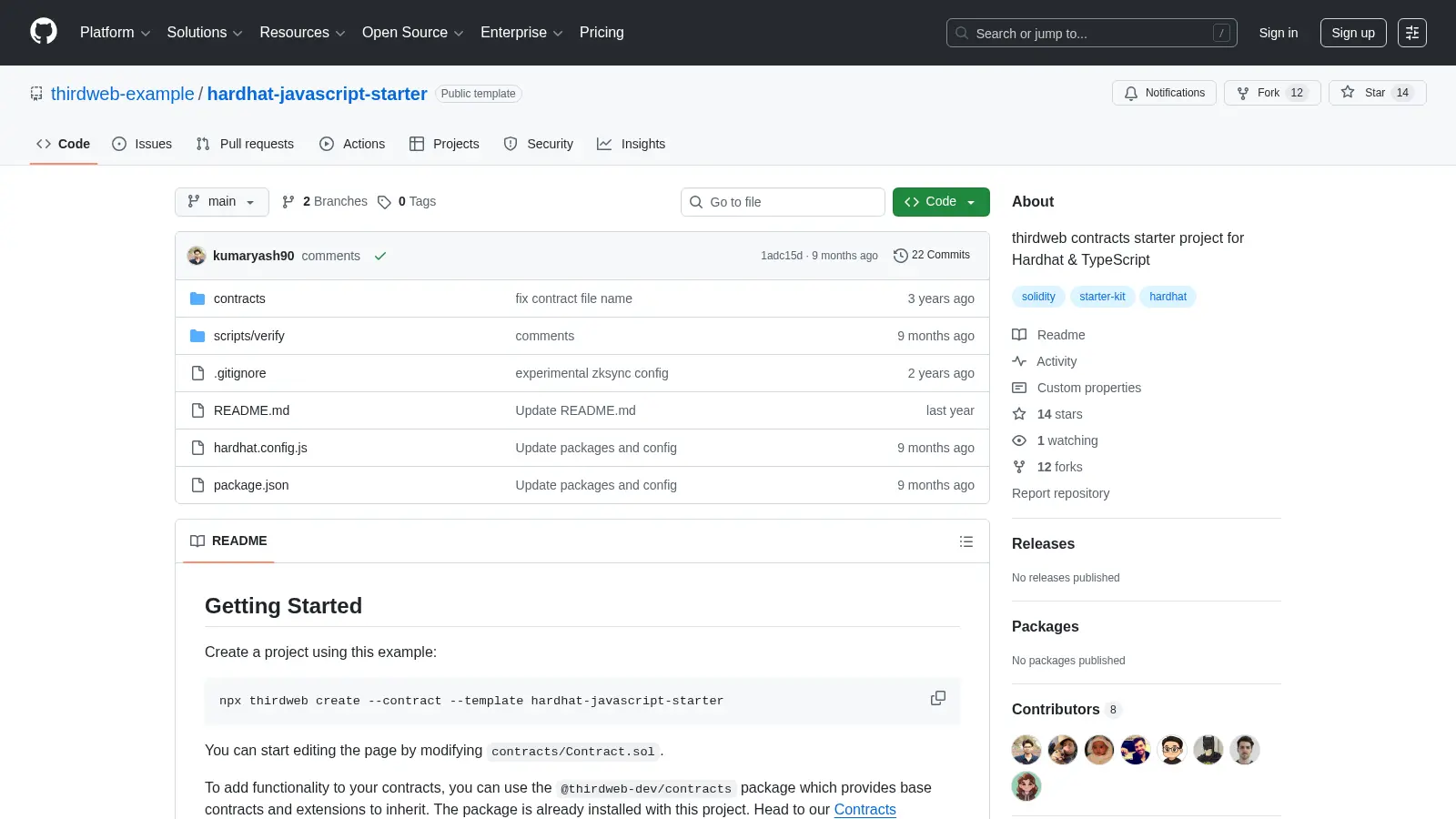 Hardhat Javascript Starter screenshot