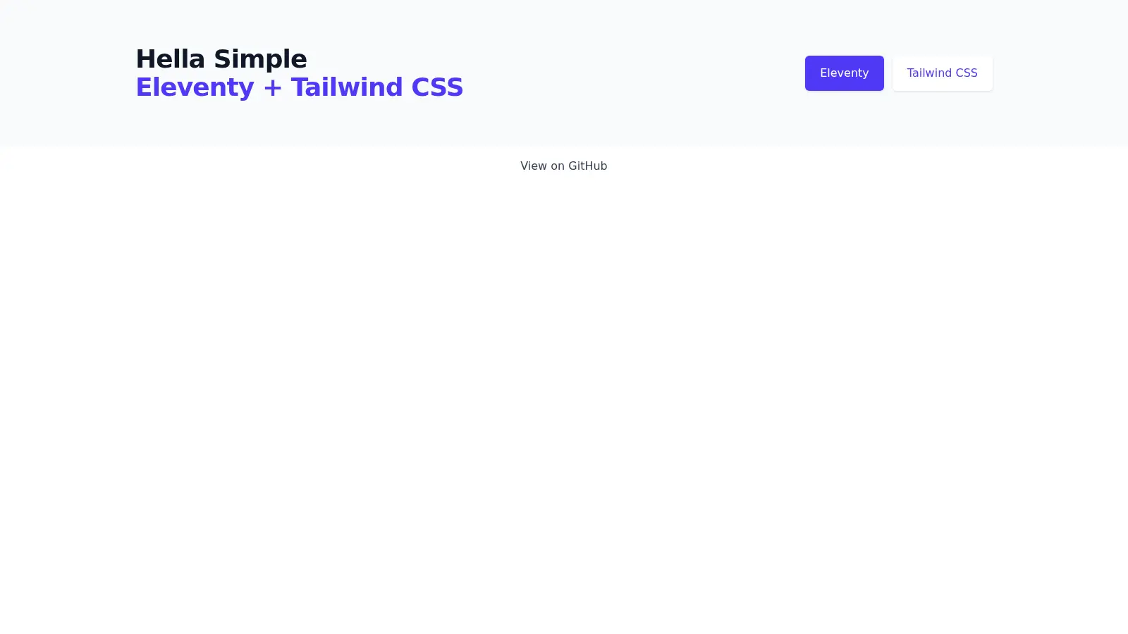 Hella Simple Eleventy Tailwind Starter screenshot