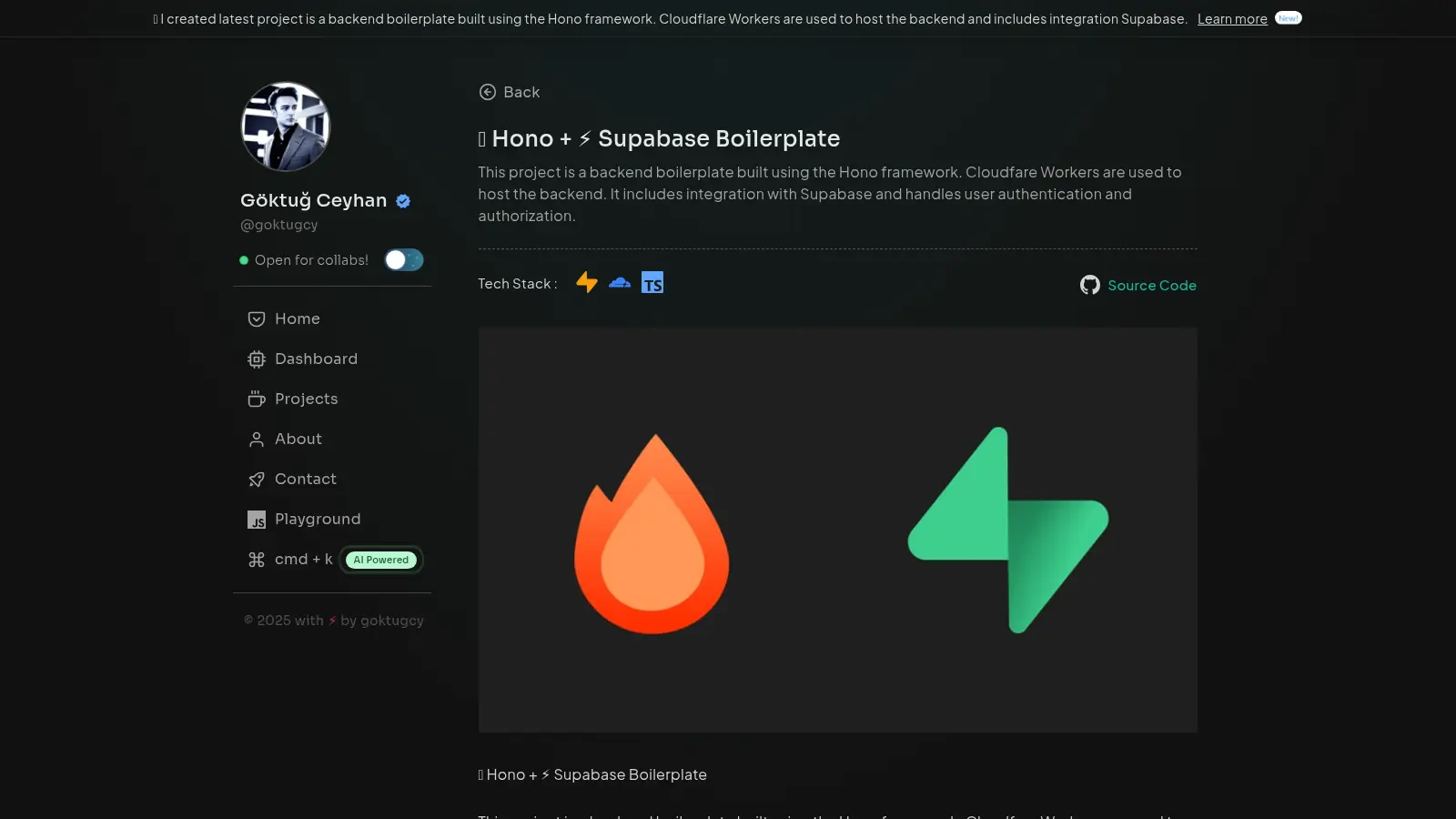 Hono Boilerplate screenshot