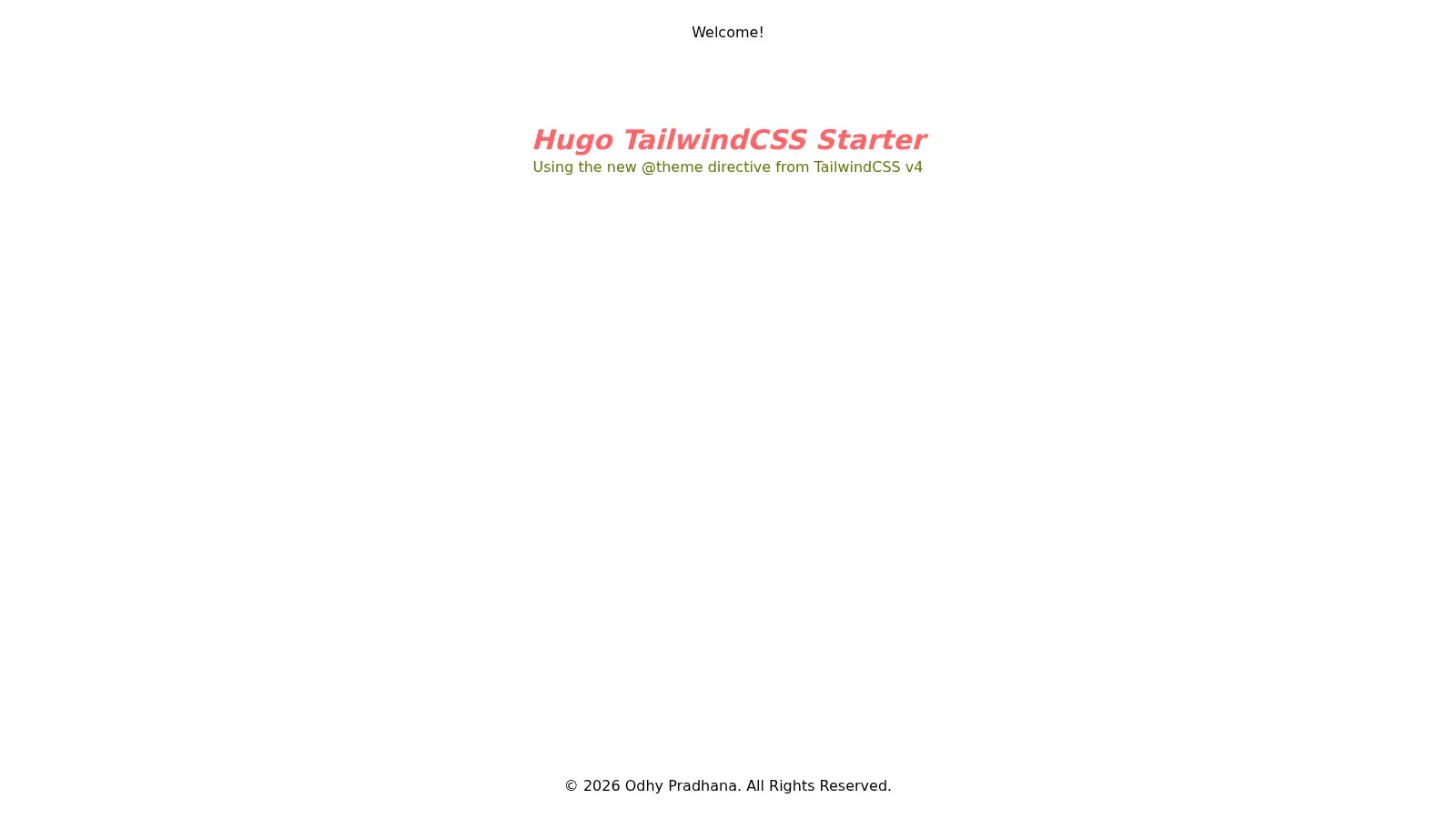 Hugo Tailwindcss Starter screenshot