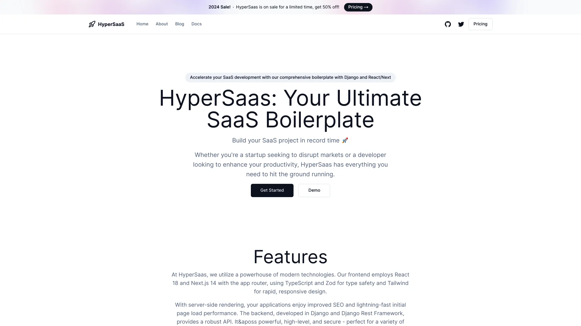 Hyper SaaS screenshot