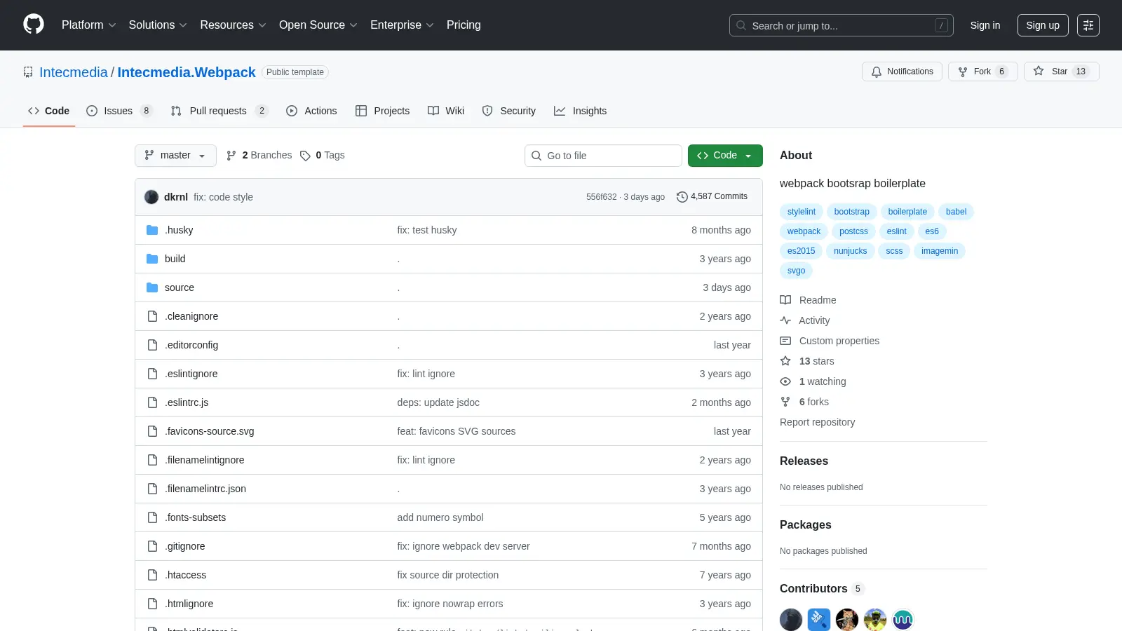 Intecmedia Webpack screenshot