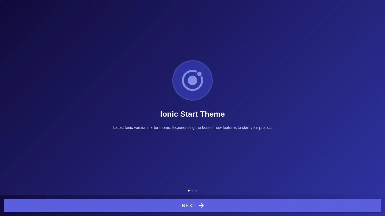 Ionic Start Theme screenshot